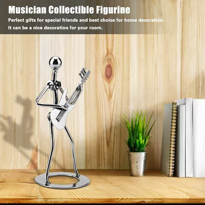 Cikonielf Musician Sculpture Guitar Player Sculpture Iron Art • £10.38