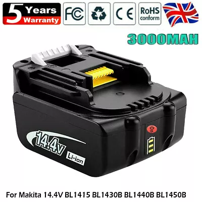 14.4V 3.0Ah For Genuine Makita Battery BL1440 BL1450 BL1415 194066-1 194065-3 LI • £25.90