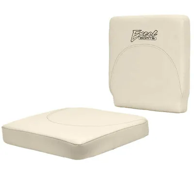 Excel Boat Seat Cushions | Off White Faux Leather (2 Piece Set) • $109.43