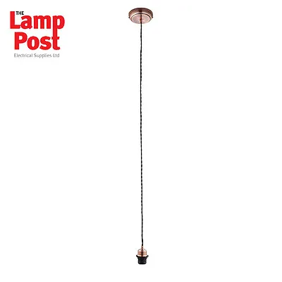 £14.99 • Buy Endon 61940 - Antique Copper Ceiling Light Cable Set Flex With Adjustable Drop