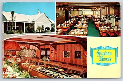 Miami Florida~Sweden House Smorgasbord Restaurant Multi View~Vintage Postcard • $3.70