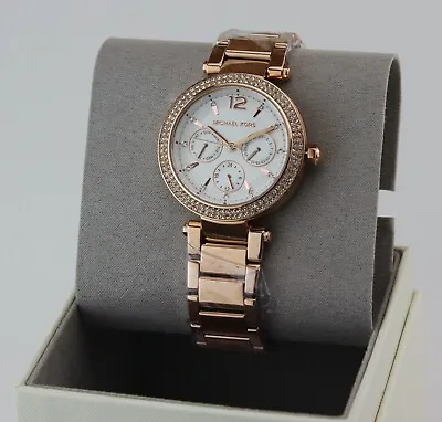Michael Kors Women's Parker Rose Gold-Tone Stainless Steel Watch NIB MK5781 • $107.99