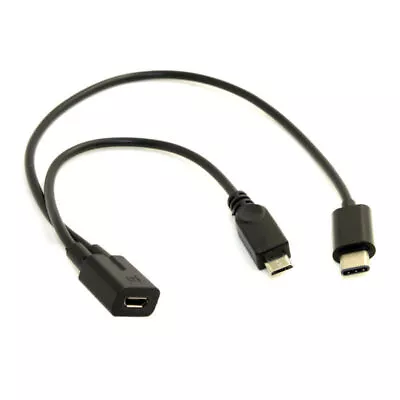 Micro USB Female To USB-C 3.1 & Micro USB Male Splitter  Charge Cable  USA • $6.69