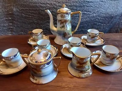 Exquisite Early 20th C Hand Painted Morimura /noritake   Porcelain  Coffee Set  • £150