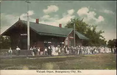 Montgomery City MO Wabash Depot RR Train Station C1910 Postcard • $8.87