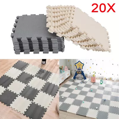 20X Large Soft Foam EVA Kids Floor Mat Jigsaw Tiles Interlocking Garden Play Mat • £9.99