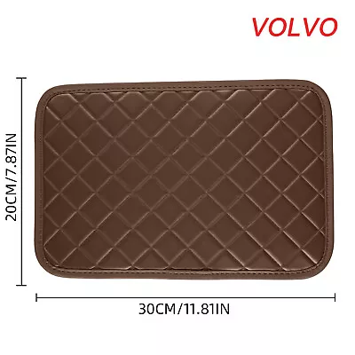 For Volvo Car PU Leather Racing Armrest Cushion Pad Center Console Cover Brown • $4