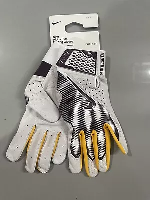 NEW! Minnesota Gophers Nike Alpha Elite Batting Gloves Dri-Fit Large FB4178-148 • $74.99