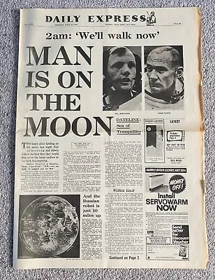 +++ 1969 Man On The Moon / Apollo 11 Daily Express  Reprinted Newspaper +++ • $9.88