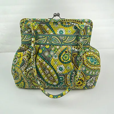 Vera Bradley Alice Kiss Lock Shoulder Bag Women Green Lemon Parfait NWOT • $45