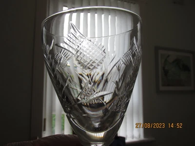 £12.99 • Buy Edinburgh Crystal Vintage “THISTLE” Wine Glass 16.5 Tall Signed