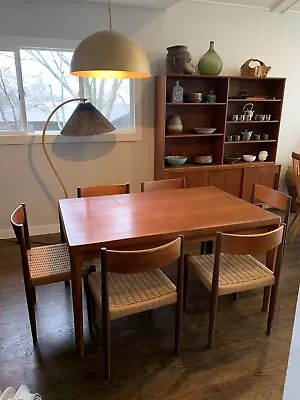 Danish Modern Mid Century Teak Henning Kjaernulf 6 Chairs Table N Sideboard Vtg • $3499.99