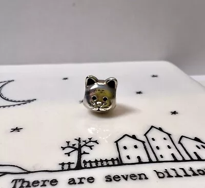 Genuine Pandora Charm Curious Cat Kitten Moments Silver Ale 925 • £13