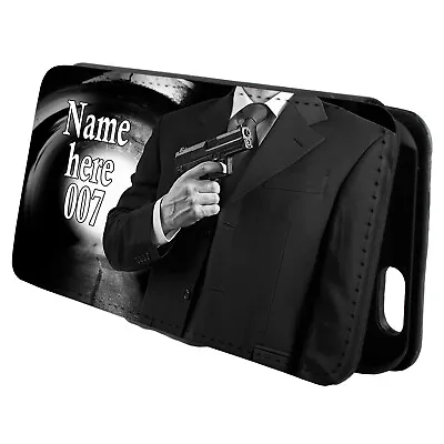 Personalised James Bond IPhone Case Custom Flip Phone Cover Wallet Gift ST396 • £12.95