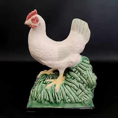 Bordallo Pinheiro Portugal Majolica Porcelain Hen Chicken Single Bookend • $28.95