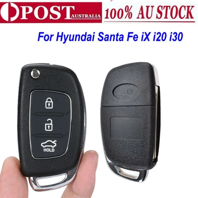 $9.99 • Buy For Hyundai Santa Fe IX I20 I30 Button Flip Key Remote Silicone Case Shell Blank