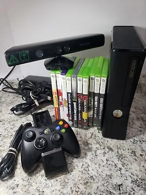 Xbox 360 Bundle Model 1439  Controller 10 Games Power Cable Hdmi Kinect • $89.96