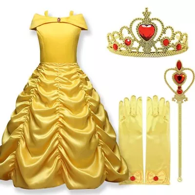 Princess Dress Girls Dresses Party Clothing Magic Stick Crown Children Costume • $29.88