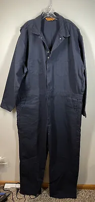 BERNE Coveralls MEN Sz 3XL Blue Cotton Denim Construction Mechanic Workwear • $39.99