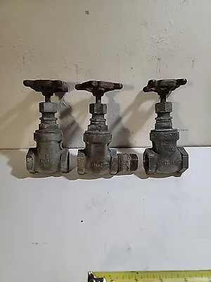 3 Antique Lunkenheimer 1   125SP  Brass Gate Valve Steam Hit Miss Lot • $40