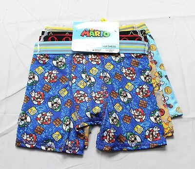 Nintendo Boy's Super Mario 4 Pack Athletic Boxer Briefs TS8 Multi Size 8 NWT • $11.99