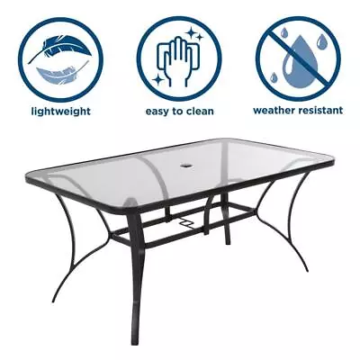 COSCO Outdoor Living Paloma Patio Dining Table In Dark Gray Steel Frame • $173.56