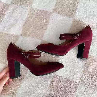 Chelsea Crew Modcloth Velvet Mary Jane Heel Retro Inspired Size 6/36 • $60