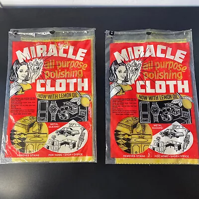 Vintage Miracle Cloth All Purpose Polishing Cloth W/Lemon Oil 2 Pkgs New Sealed • $14.99