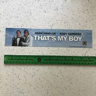 THAT’S MY BOY 2012 Movie Theater Mylar Poster 2.5x11.5 Adam Sandler Andy Samberg • $12.99