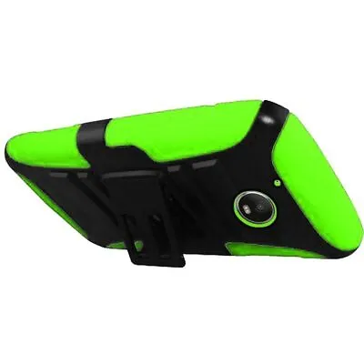 GSA Holster Case - Kickstand For Moto G5 Plus XT1687 - Black+Neon Green • $9.89