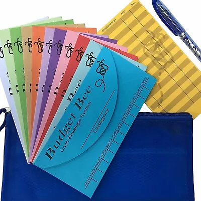 Cash Envelopes Money Budget Planner 12 Pack Budget Envelopes Assorted Blue • $9.97