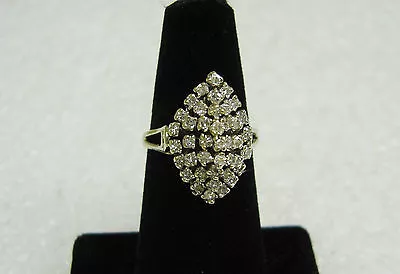 £631.22 • Buy Fabulous 14k White Gold 41 Diamond 1 Ct Tw Cocktail Ring Size 7 3/4 Ng23-i