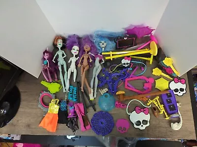 Monster High Doll Lot With Accessories Clothes Shoes Stands Combs More • $54.99