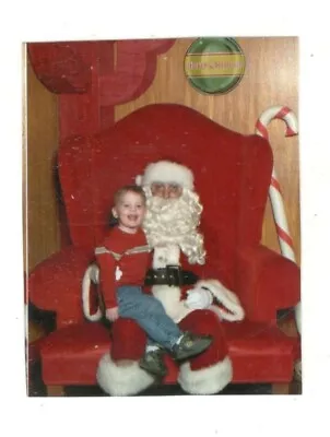 Vintage Photo Boy With Mall Santa Claus Christmas 1990's Found Art DST28 • $1.50