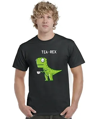 Tea Rex Funny Dinosaur Drinking Tea Adults T-Shirt Tee Top Sizes S-XXL • £9.95