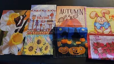 FLAGS Decorative Garden Lot 7 Halloween Autumn Welcome Easter Daffodils Welcome • $14.99