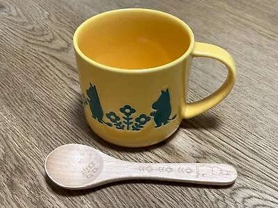 MOOMIN Soppa Mug Cup With Spoon Moomin Yellow 350ml MM2601-11S Yamaka From Japan • $32.50