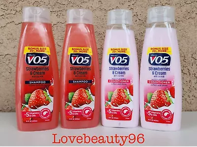 4pk V05 Vo5 Moisturizing Strawberry & Cream Shampoo Conditioner 15 Oz Bonus Size • $23