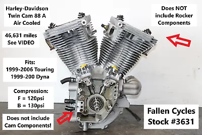 2005 Harley Road Glide Twin Cam 88 A Engine Motor Block Assembly 46000 Miles • $1200.22