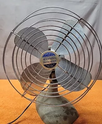 V•Vintage Manning Bowman 10  Table Top Electric Fan Model 41 Circa 1960's Works • $58.95