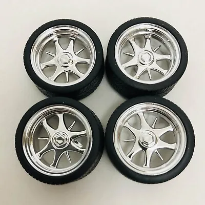 Pegasus 1/24-1/25 Scale Chrome Dagger's Wheels & Tires (4) 1226 • $16.84