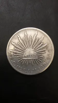 Superb 1895 Mexico Republic 8 Reales Silver Coin • £85