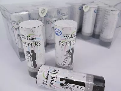 24 X Twist Wedding Poppers White Confetti 10.5cm (2 X 12 Pack) Alpen 202768 • $46.99