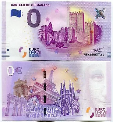 Castelo De Guimares Portugal 0 Euro Souvenir Note 2017 Series 1 Guimaraes Castle • £9.79