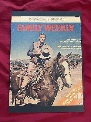 John Wayne Signed JSA Certified Family Weekly Cover 1978. • $600