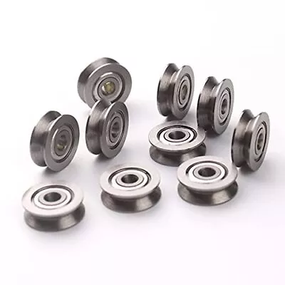 CHEERBRIGHT 50 Pieces Deep V Groove Guide Pulley Rail Ball Bearings Wheel For • £26.21