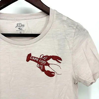 J. Crew T Shirt Womens Small Cape Cod Lobster Cap Short Sleeve Pink NWT $39 • $26.99