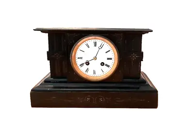 Antique 1865 Japy Freres & Cie Black Marble Clock With Chime...works • $285