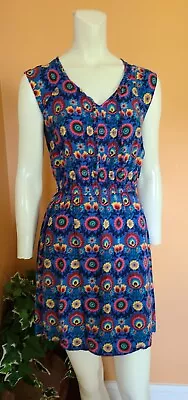 Matilda Jane Sleeveless Dress Multicolor Floral Women's Size S 100% Rayon EUC  • $23.99
