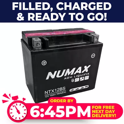 Numax  YTX12-BS Compatible YTX12BS Motorcycle Battery Kawasaki ER-5 96-06 • £35.92